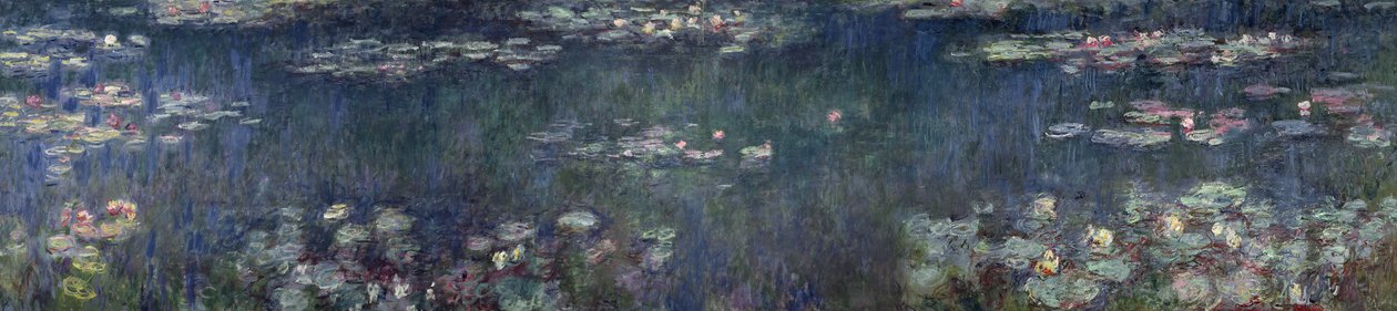 Waterlelies: Groene Reflecties, 1914-18 (linker en rechter sectie) door Claude Monet