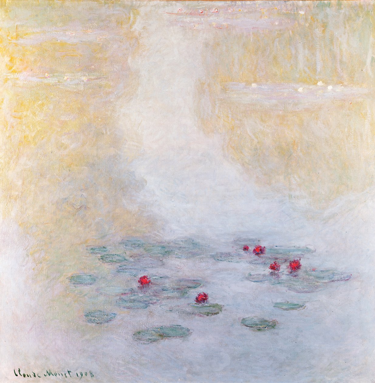 Waterlelies in Giverny, 1908 door Claude Monet