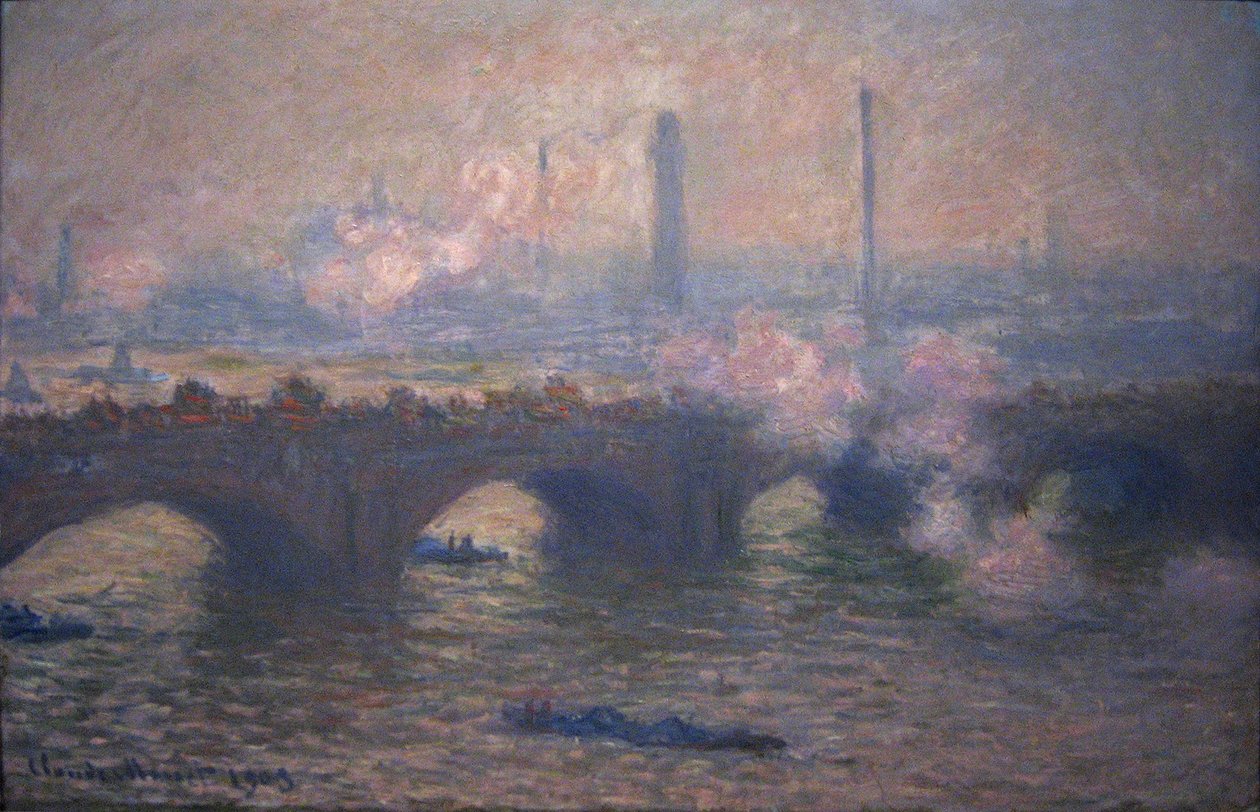 Waterloo Bridge, Grijze Dag door Claude Monet