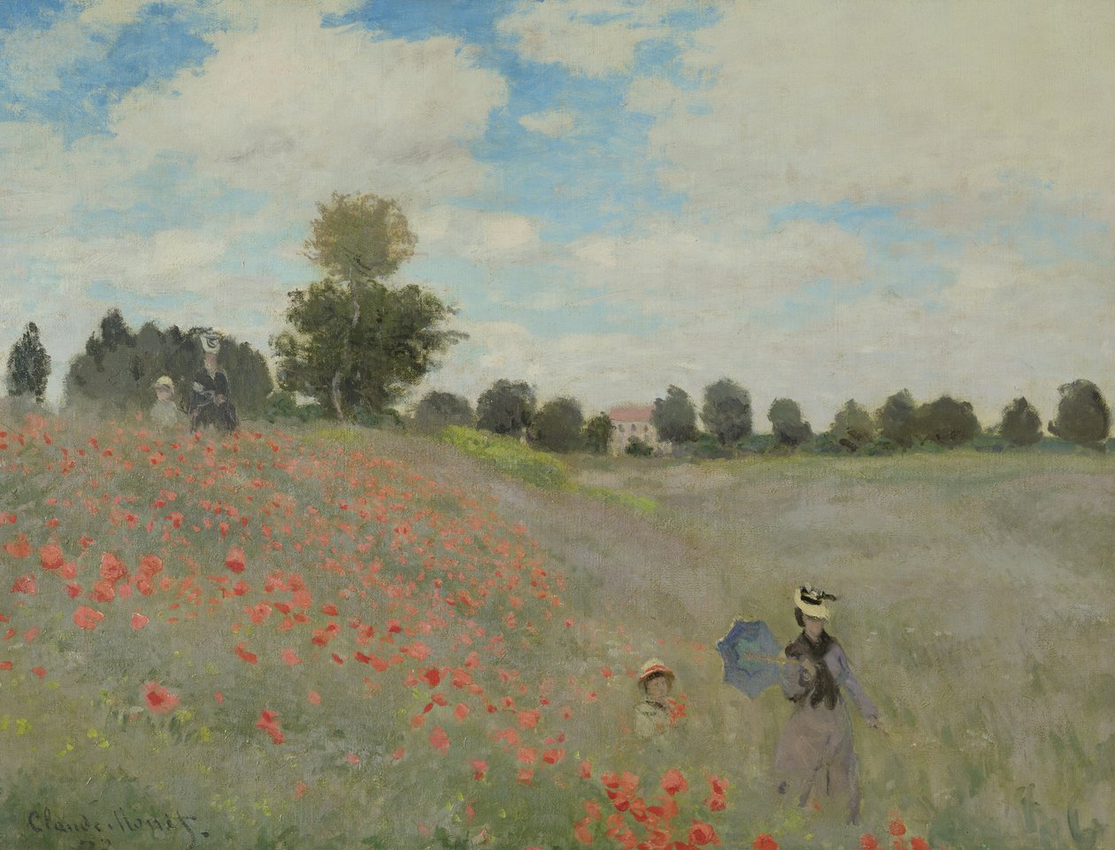 Wilde klaprozen, nabij Argenteuil door Claude Monet