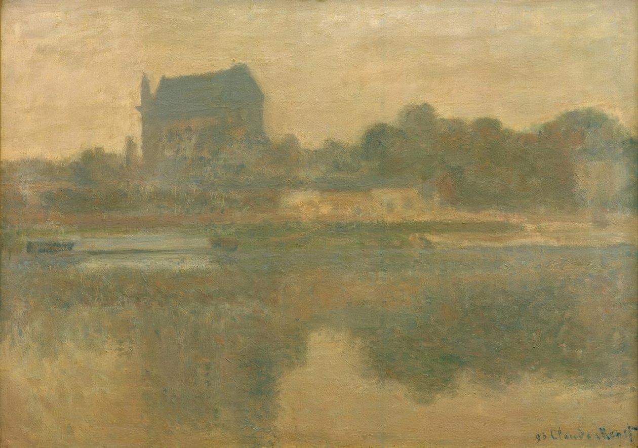 Kerk van Vernon, mist door Claude Monet