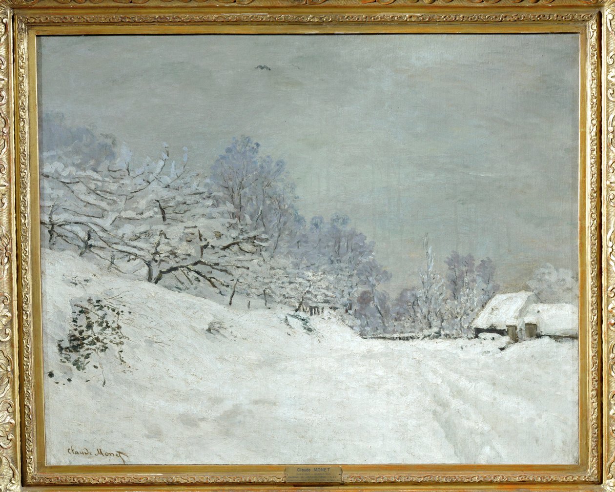 Rond Honfleur. Sneeuw ... door Claude (follower of) Monet