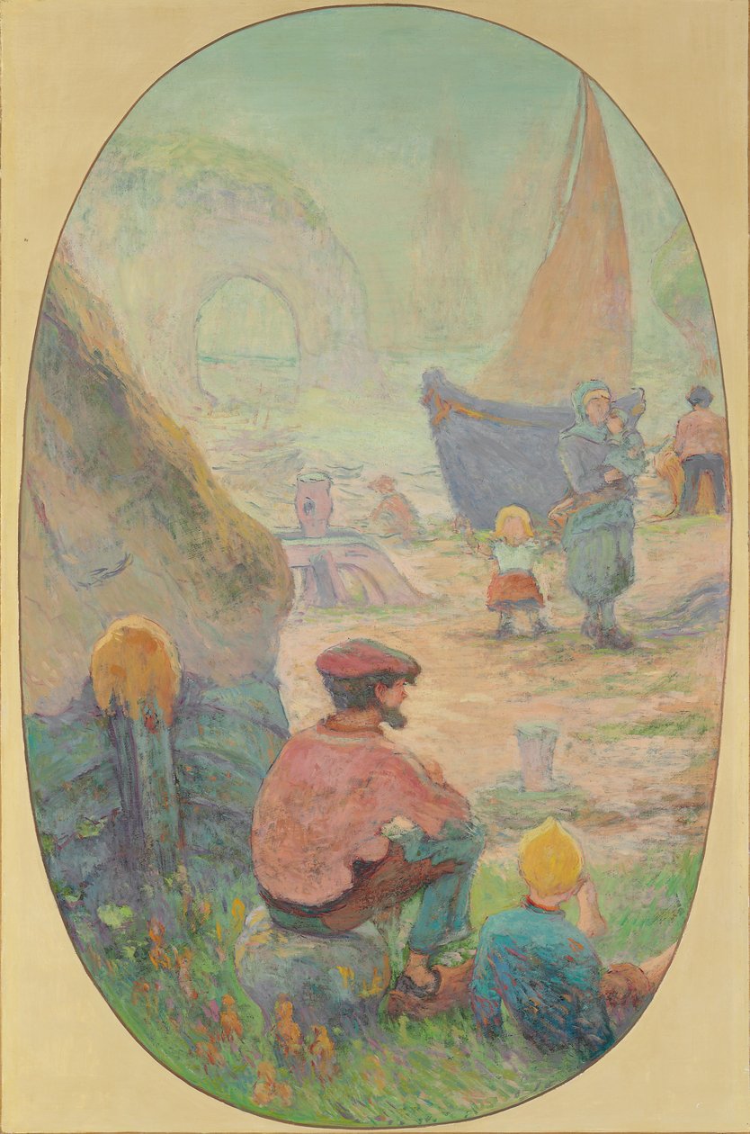 Vissers in Etretat door Claude Emile Schuffenecker