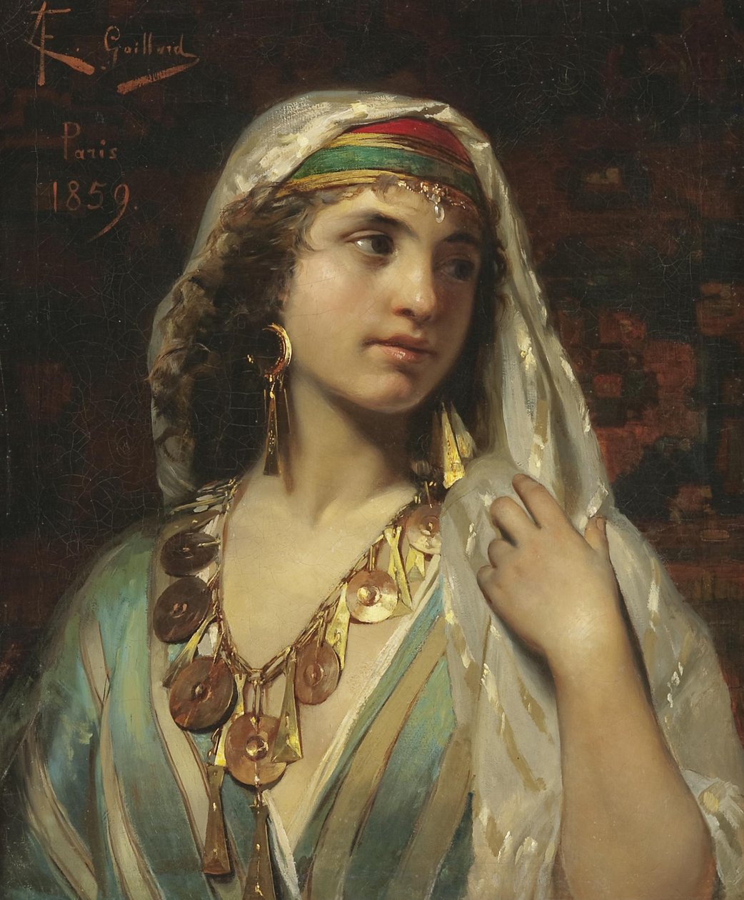 Odalisque door Claude Ferdinand Gaillard