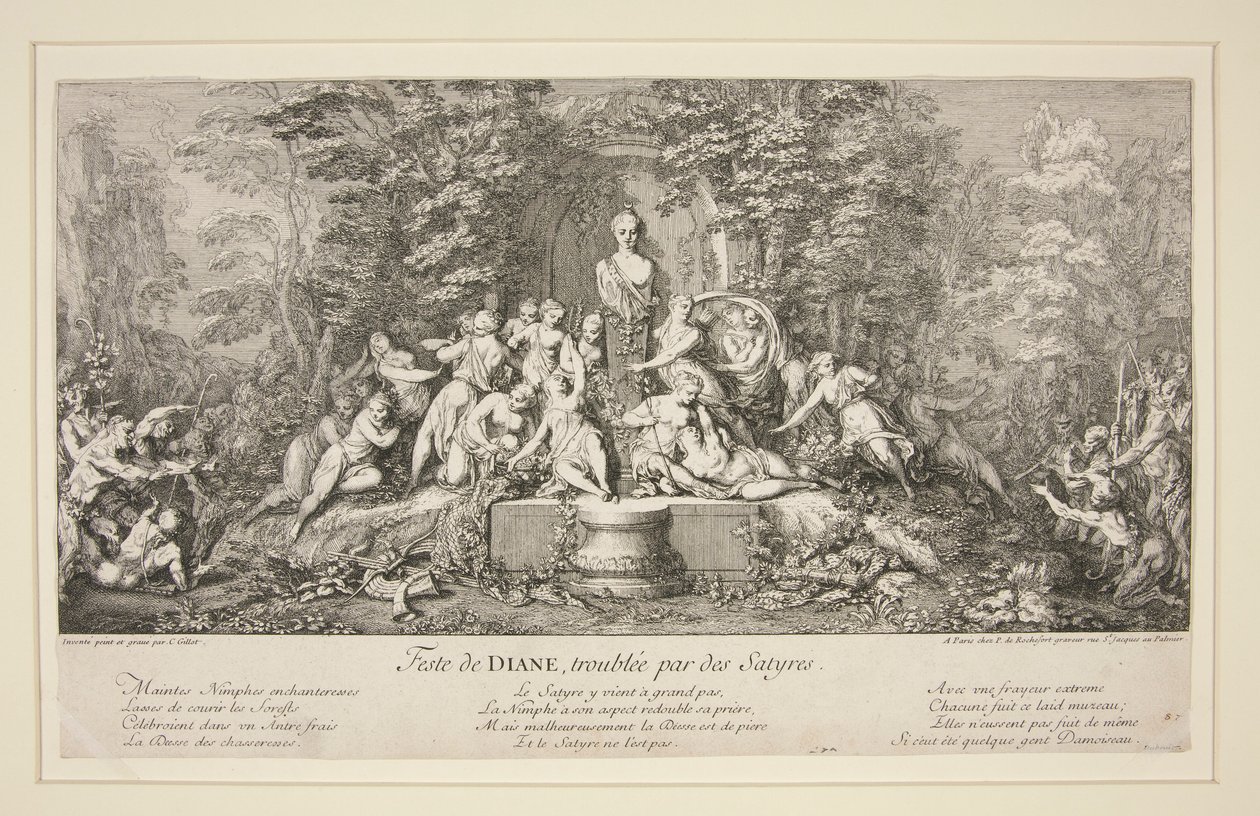 Feste de DIANE, verstoord door saters door Claude Gillot