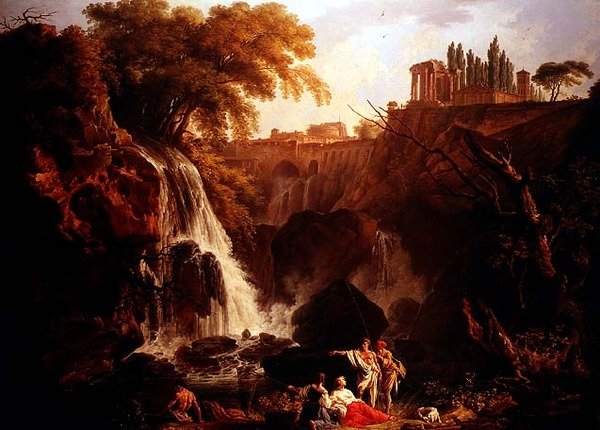 Watervallen van Tivoli door Claude Joseph Vernet