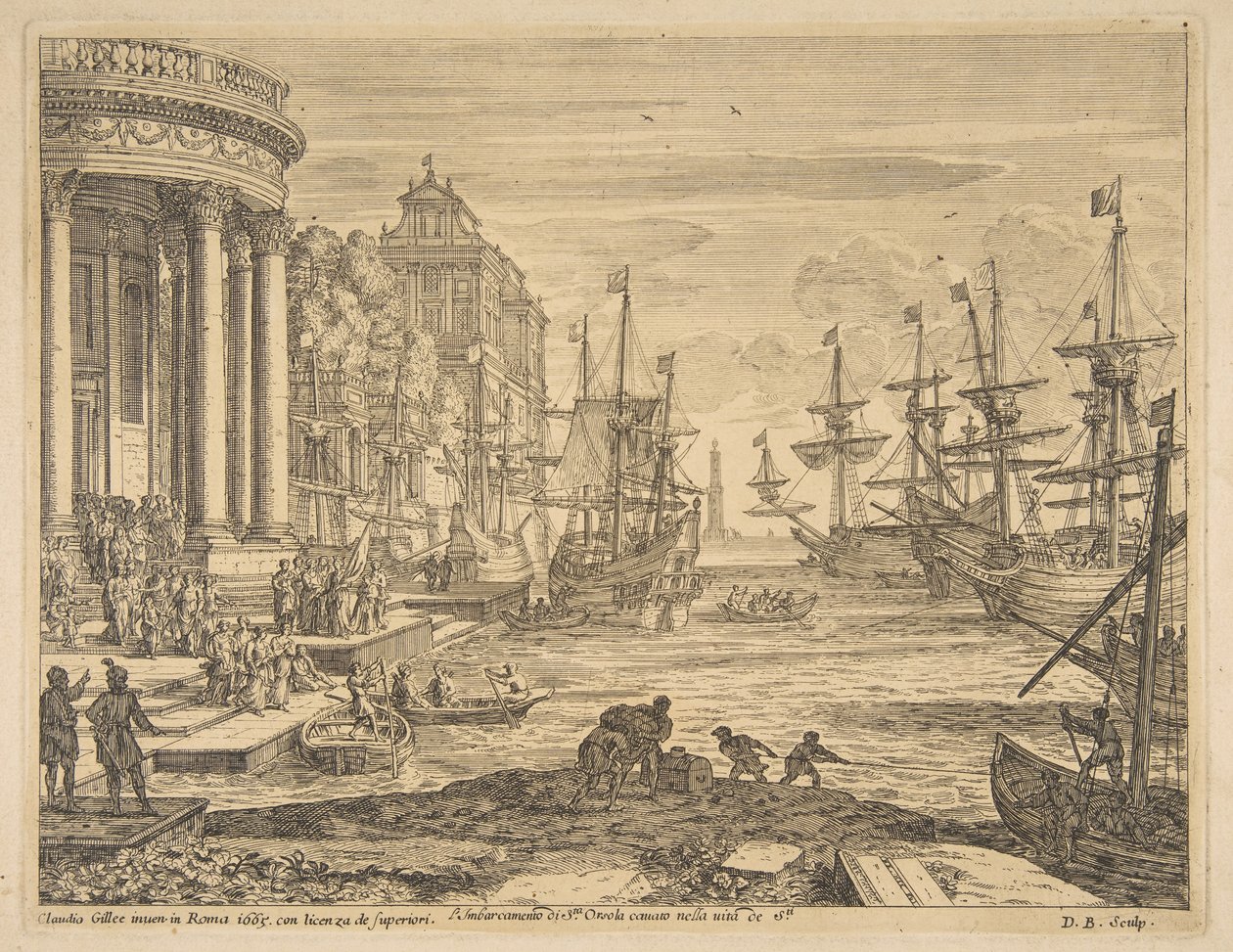 Inscheping van St. Ursula door Claude Lorrain
