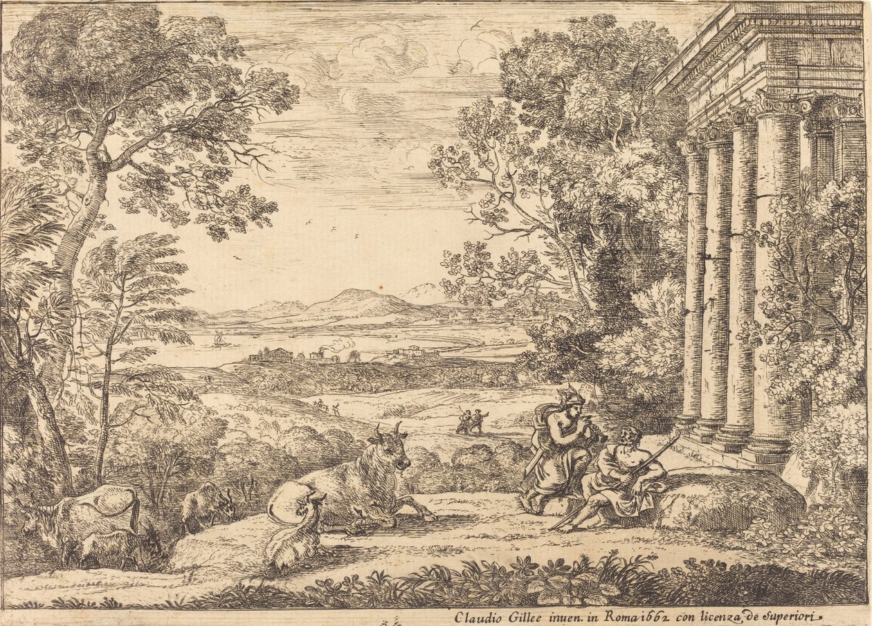 Mercurius en Argus door Claude Lorrain
