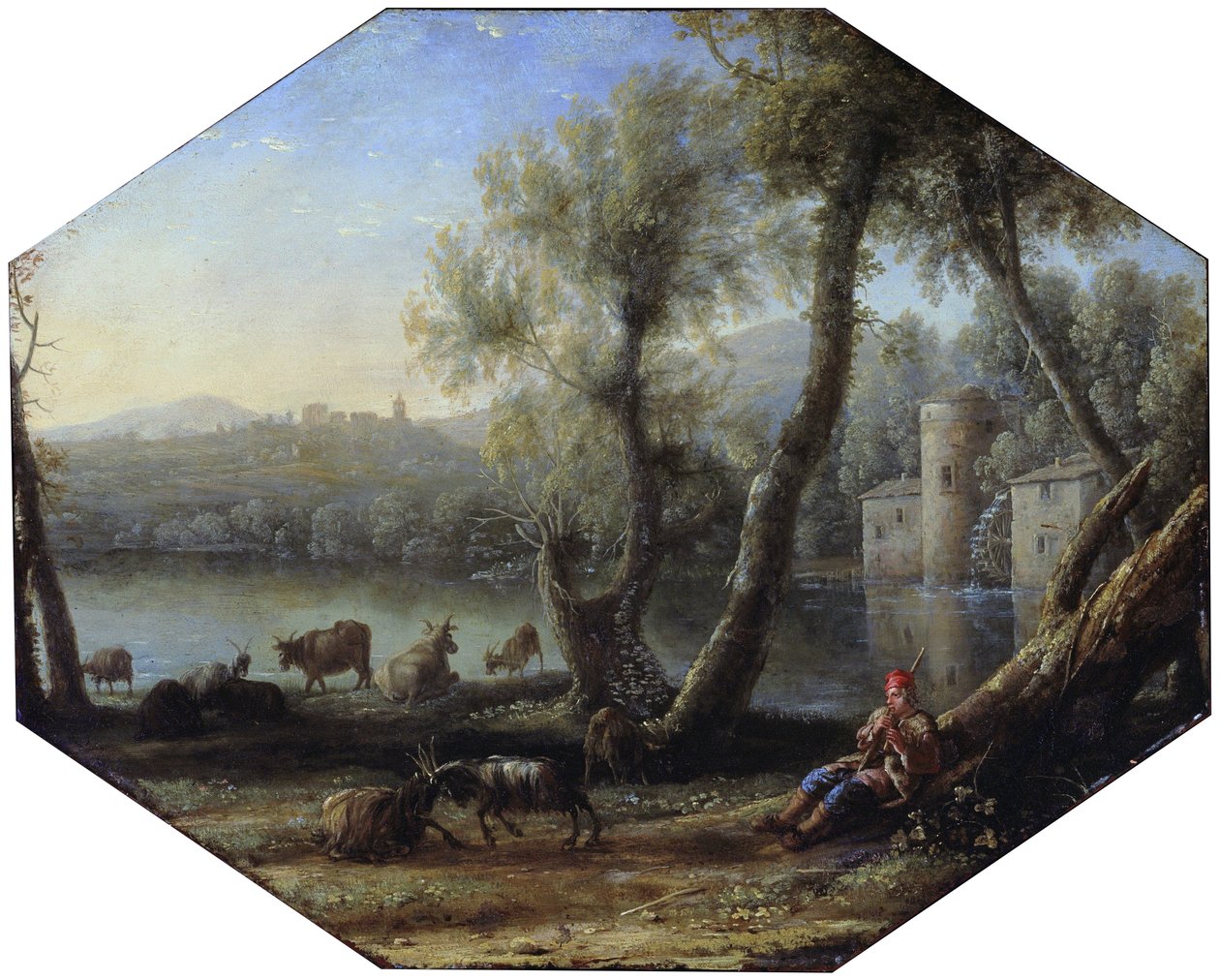Pastoraal landschap door Claude Lorrain