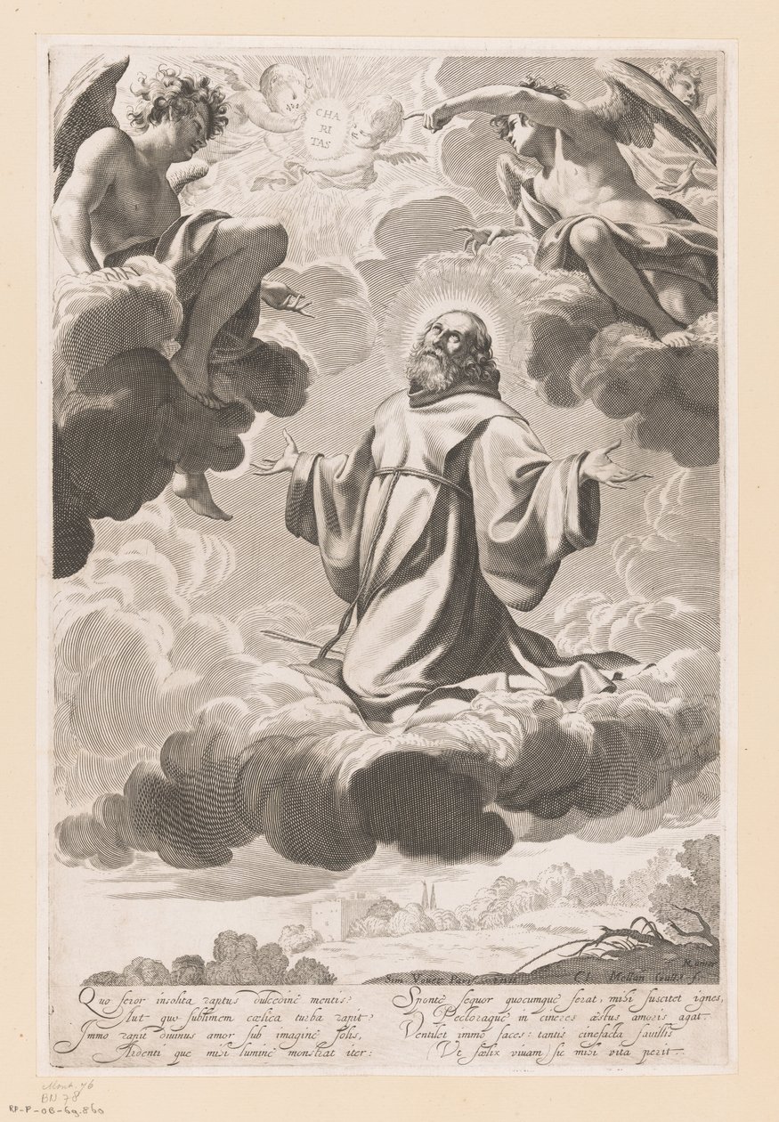 H. Franciscus van Paola in extase door Claude Mellan