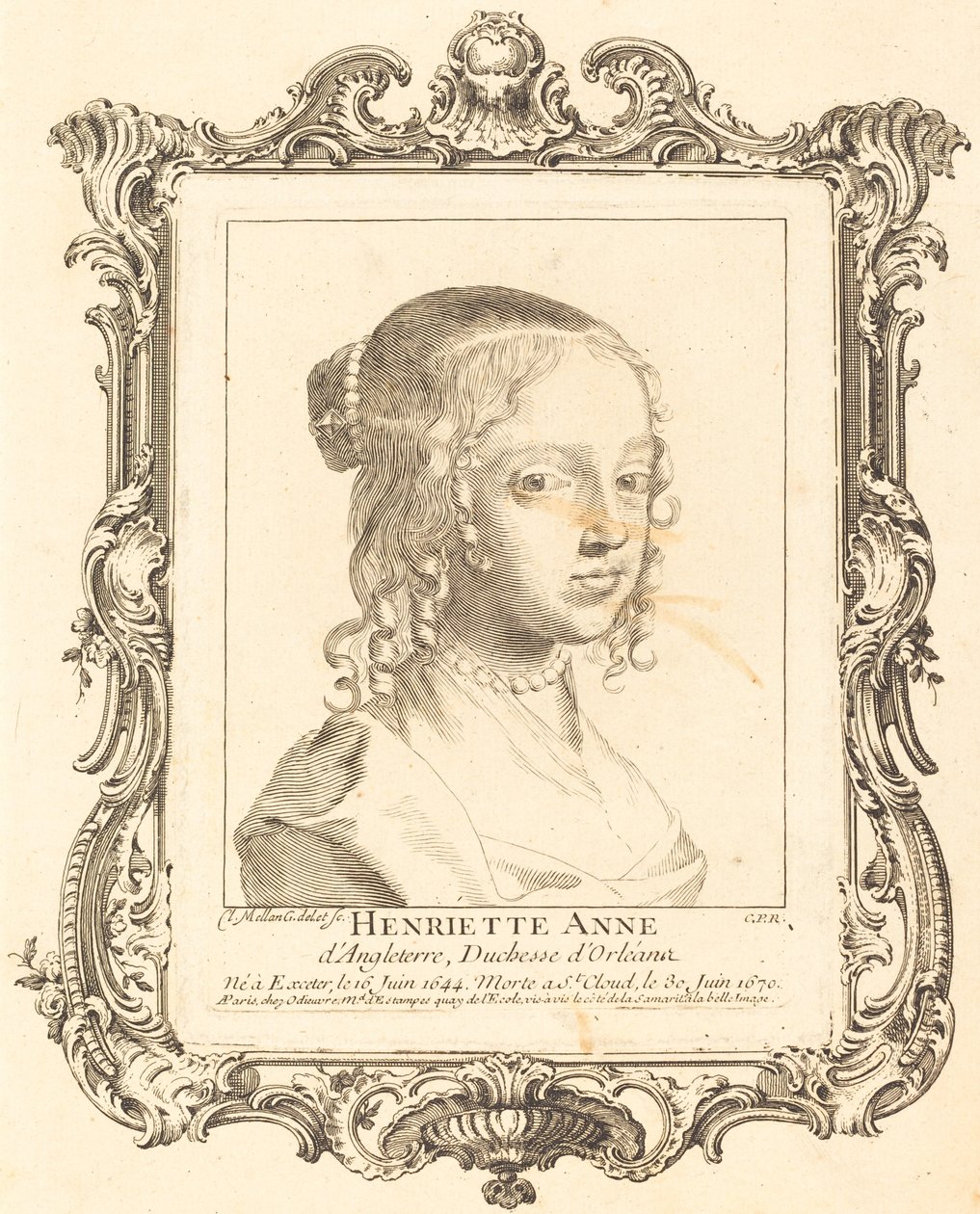 Henriette Anne van Engeland, Hertogin van Orléans door Claude Mellan