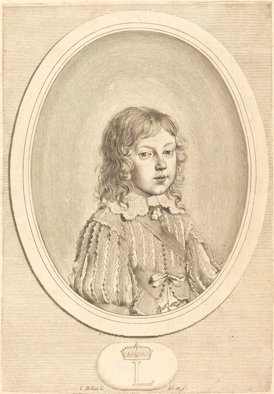 Lodewijk XIV als jongen door Claude Mellan