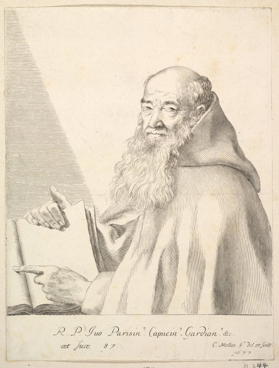 Portret van Le Père Yves door Claude Mellan