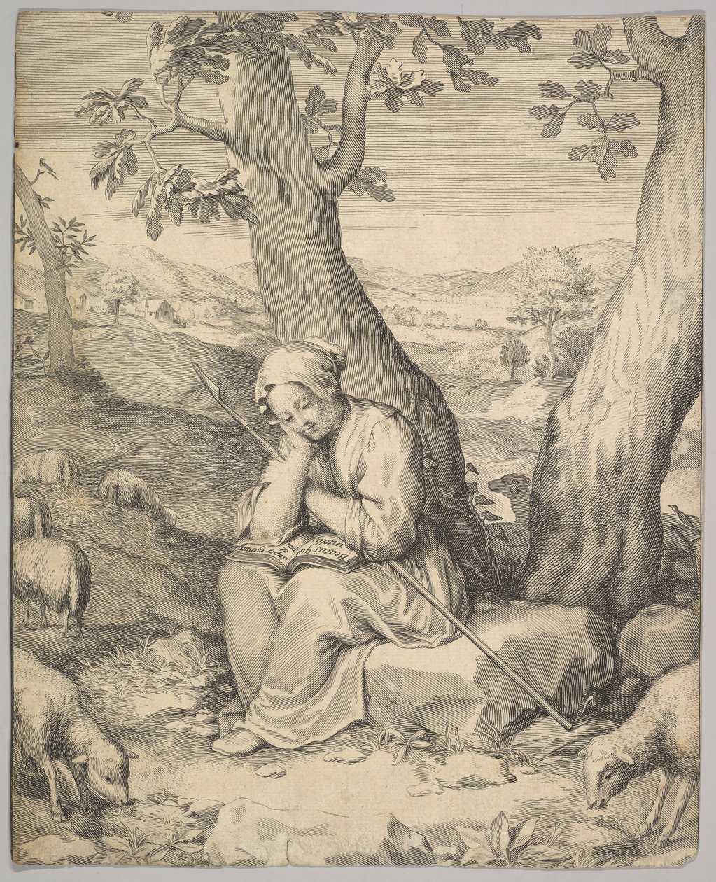 Sint Genoveva door Claude Mellan