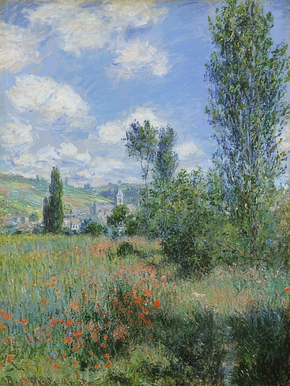 Gezicht op Vétheuil door Claude Monet