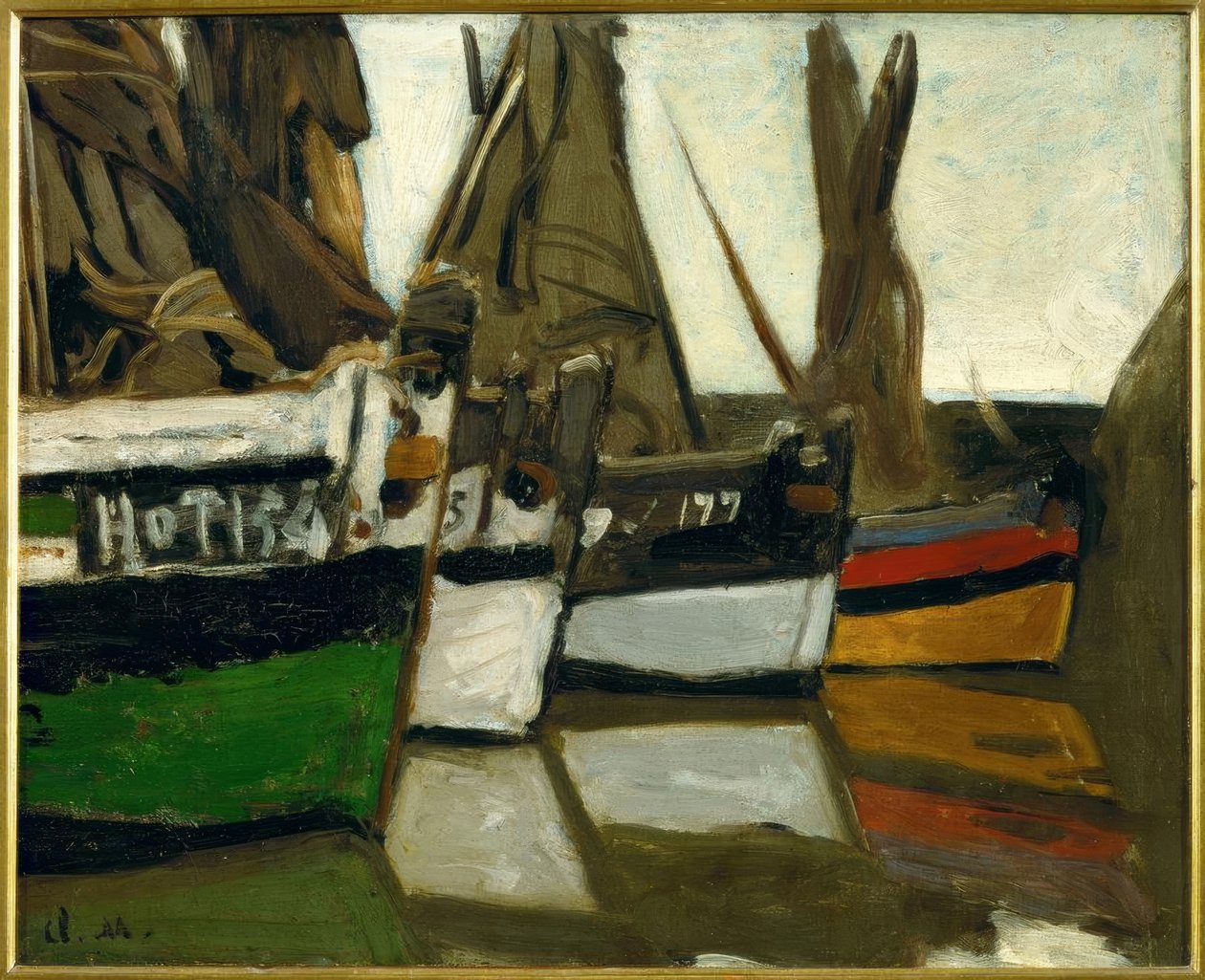Vissersboten, Honfleur door Claude Monet