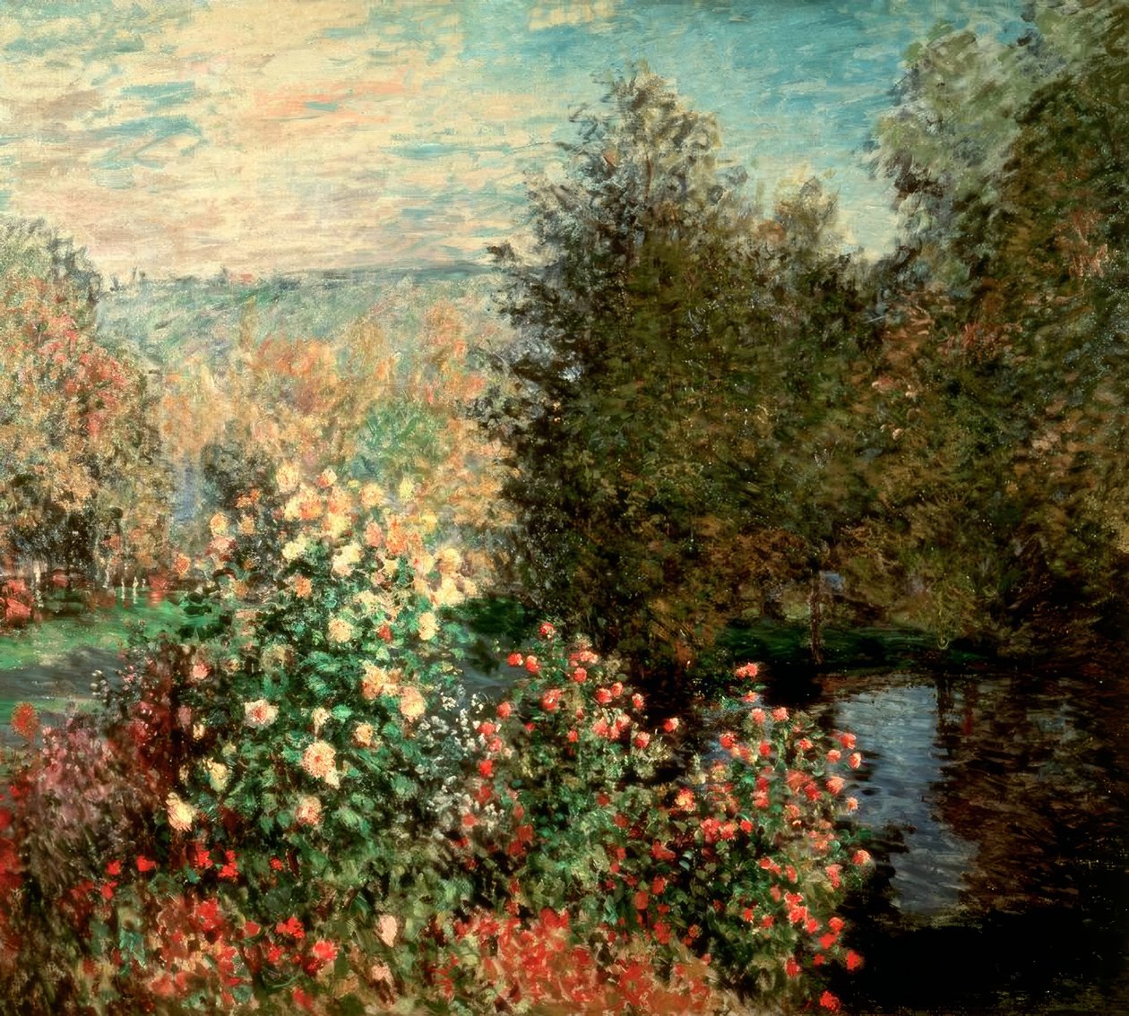 Hoek van de Tuin in Montgeron door Claude Monet