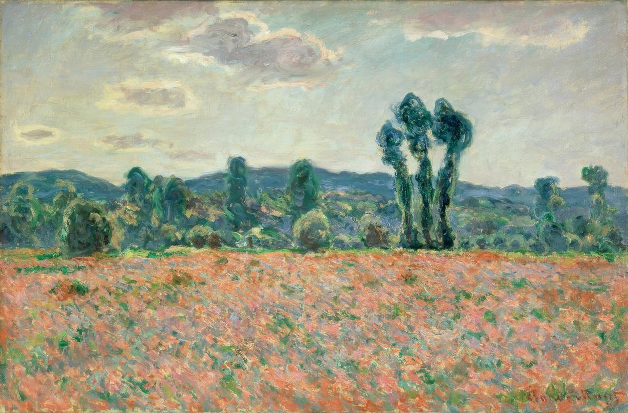 Veld met Klaprozen door Claude Monet