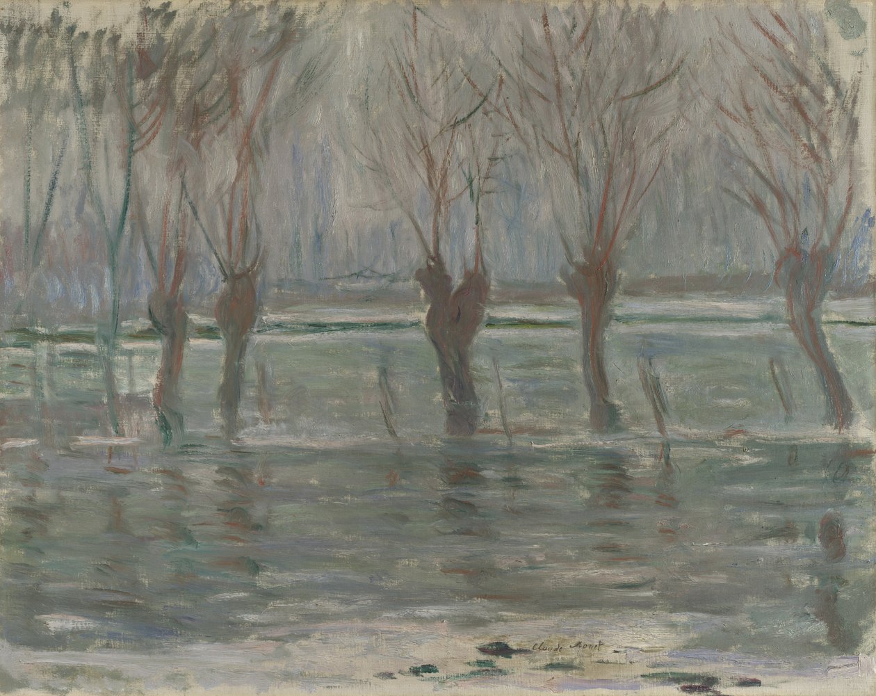 Overstromingswater door Claude Monet