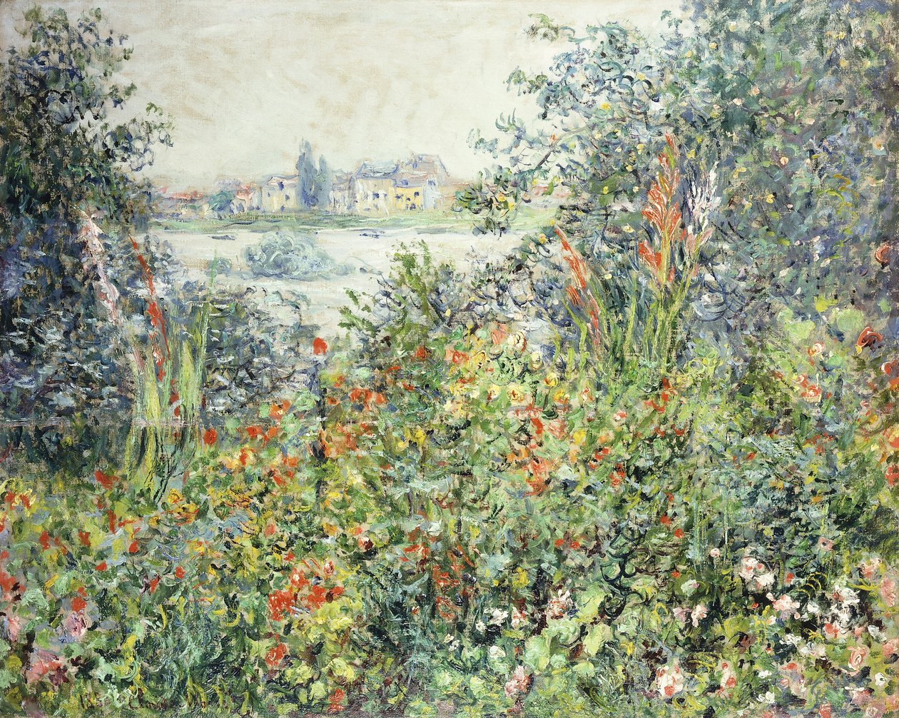 Bloemen in Vetheuil, 1881 door Claude Monet