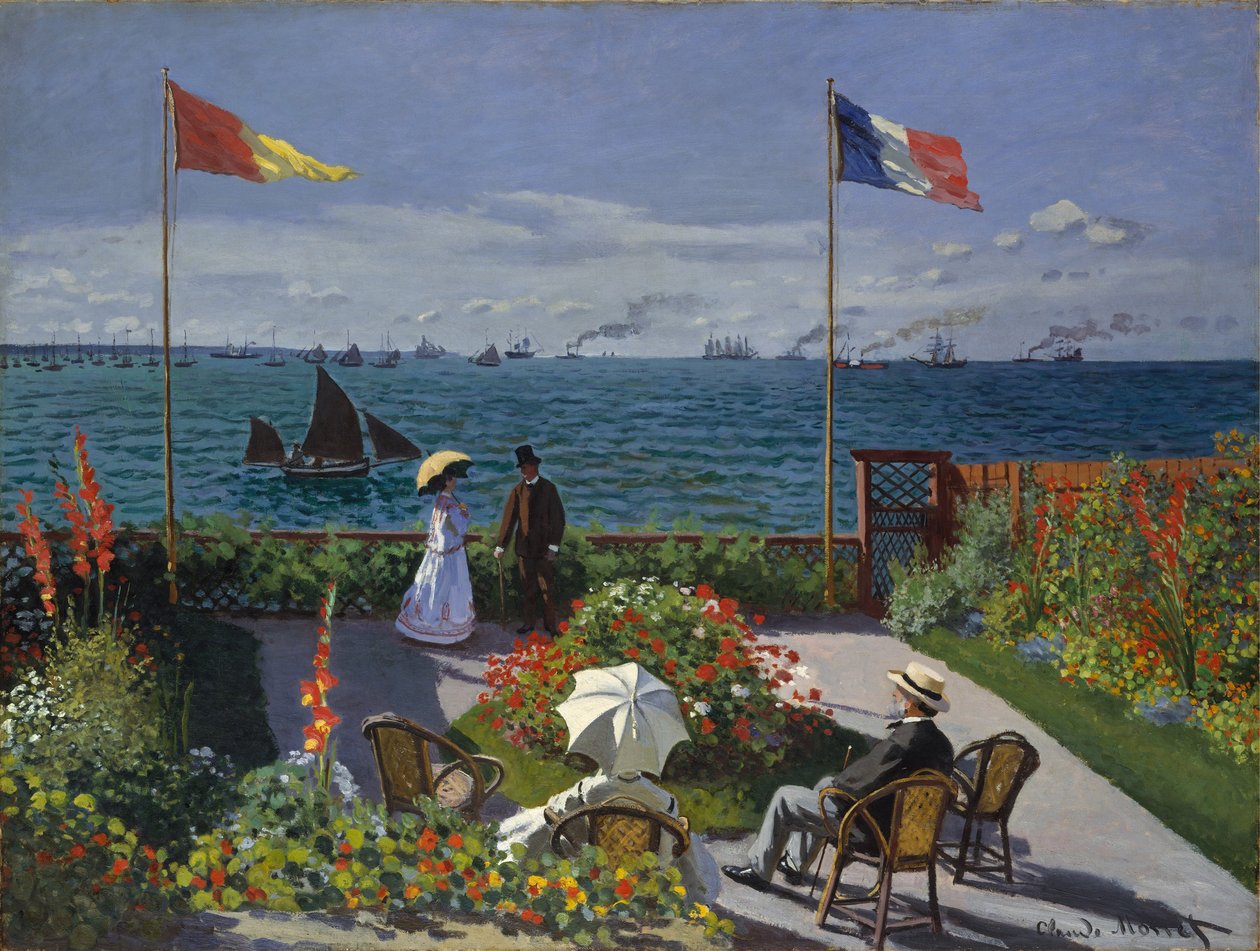 Tuin in Sainte-Adresse door Claude Monet
