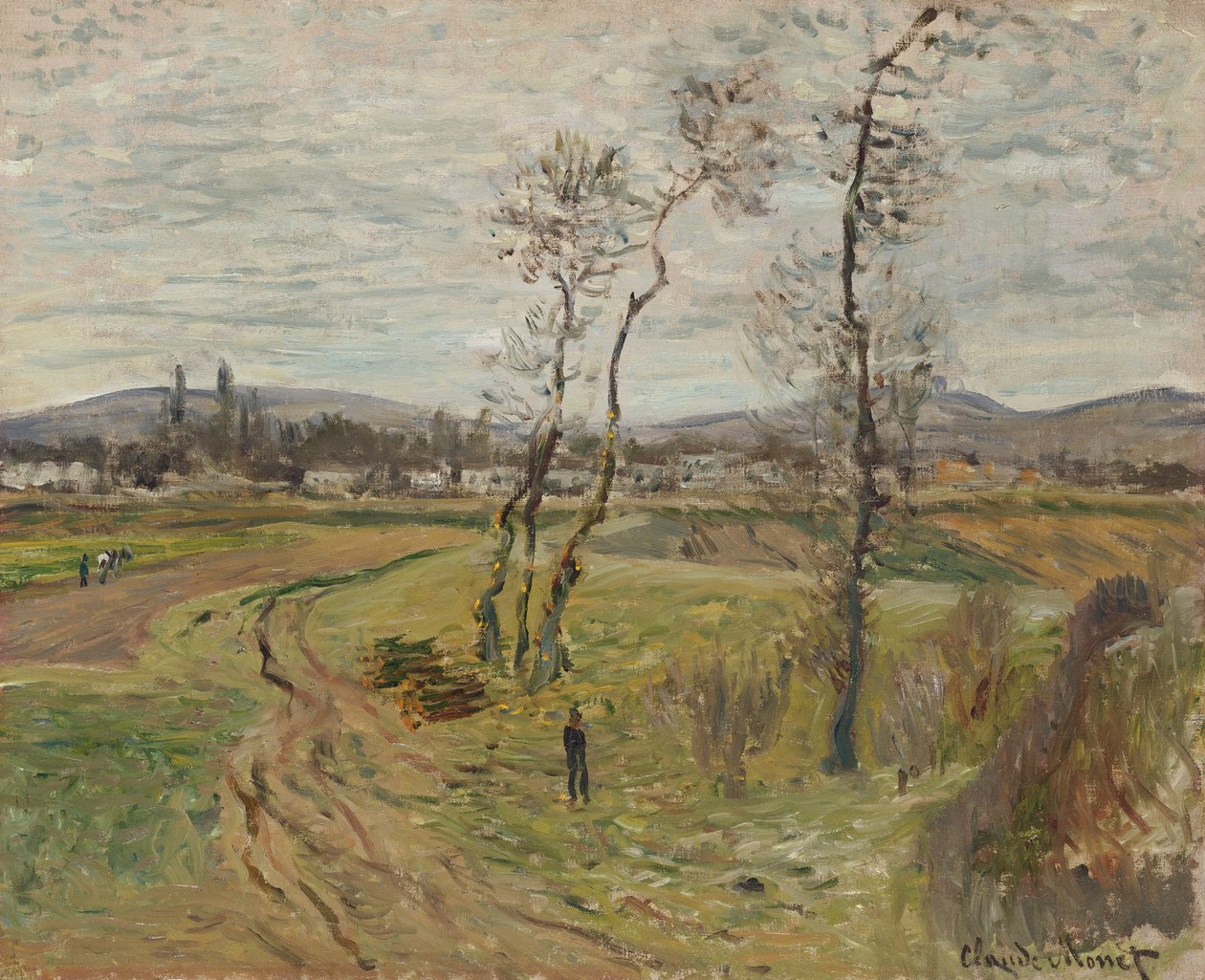 Gennevilliers Vlakte; La Plaine de Gennevilliers, 1877 door Claude Monet