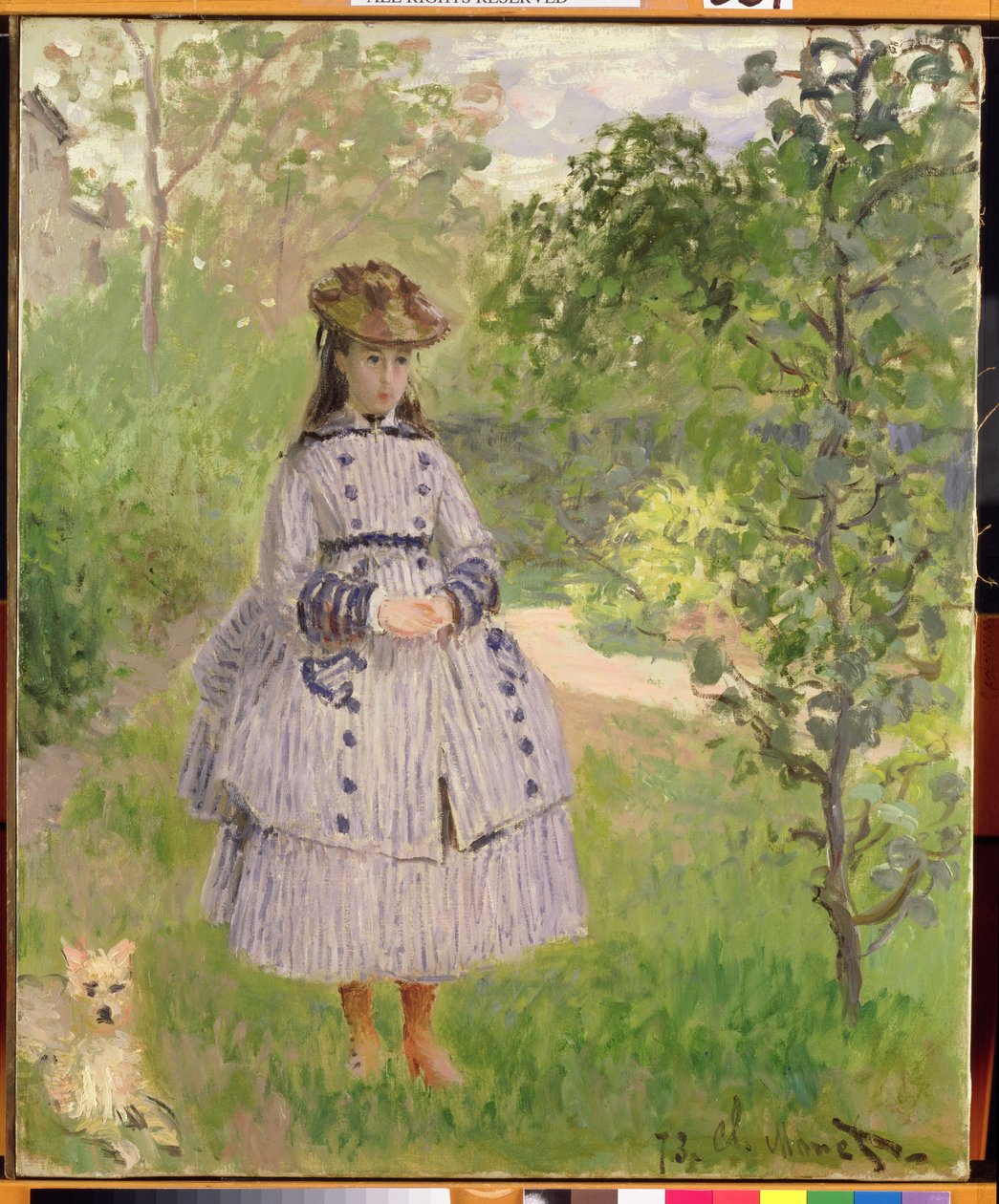 Meisje in een tuin, 1873 door Claude Monet