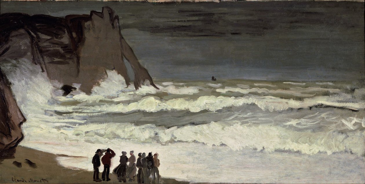 Grosse mer à Etretat door Claude Monet