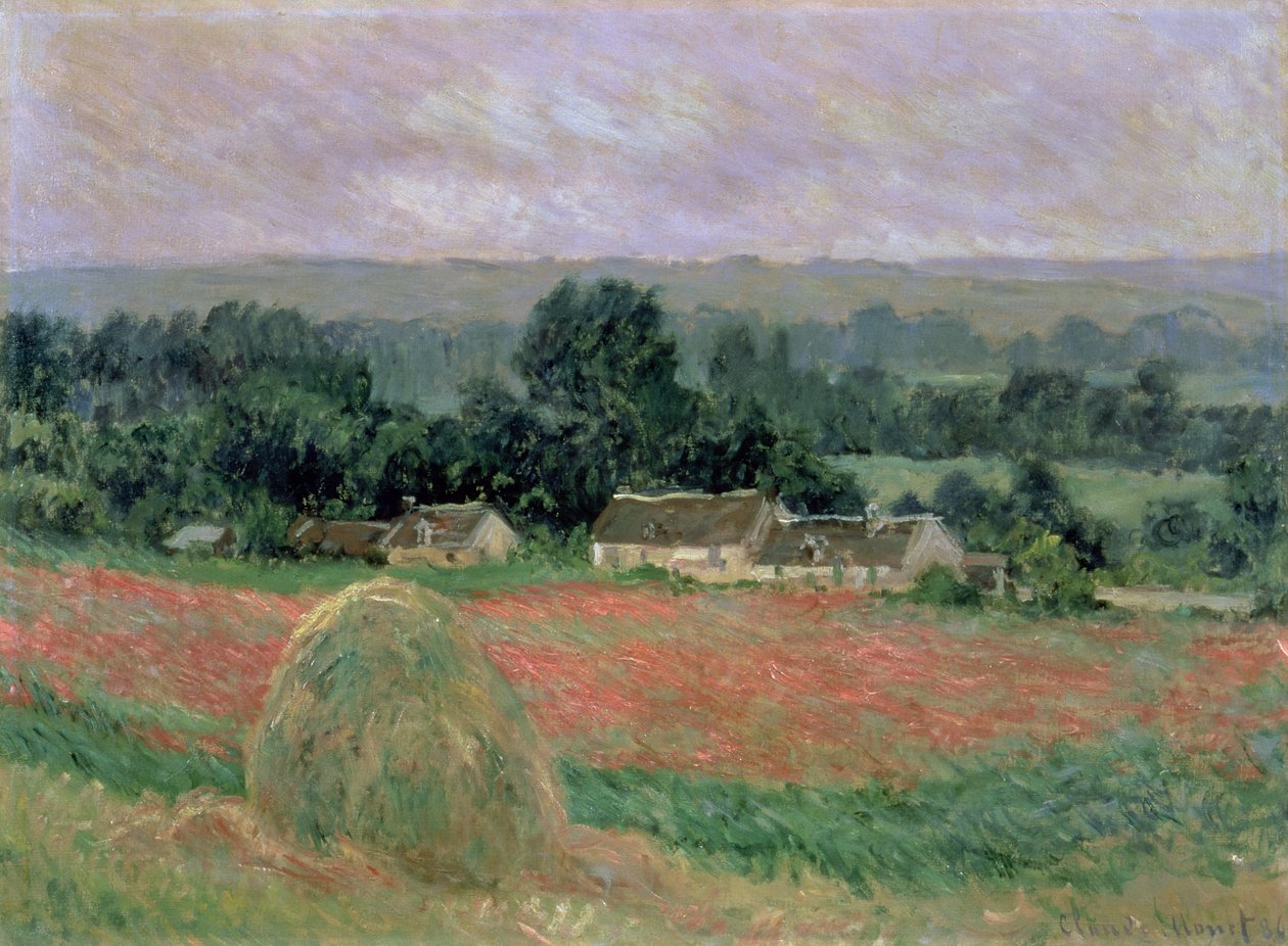 Hooiberg in Giverny, 1886 door Claude Monet