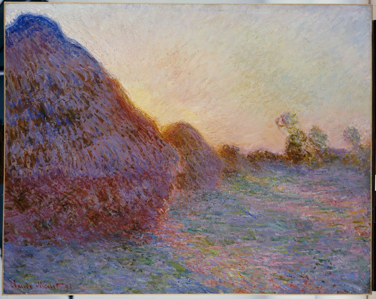 Hooibergen door Claude Monet
