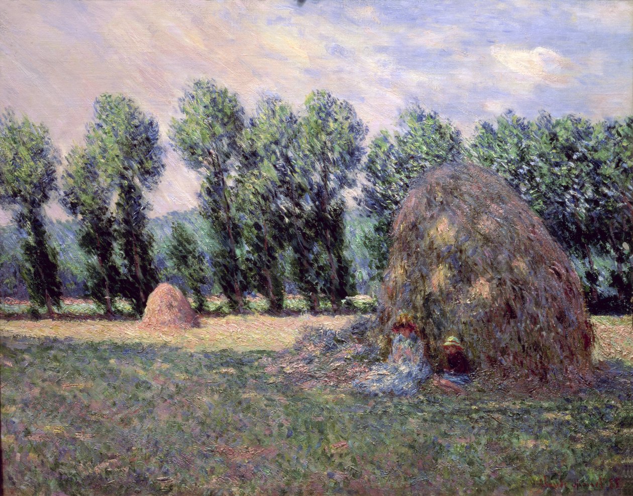 Hooibergen, 1885 door Claude Monet