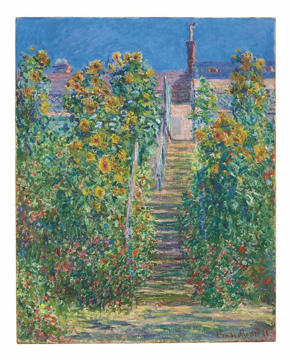 De Trap in Vétheuil door Claude Monet