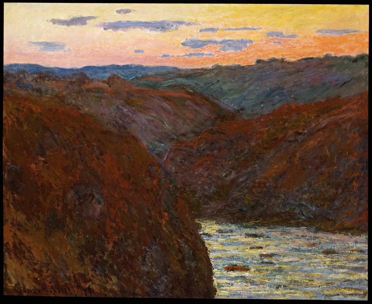 La Creuse, Zonsondergang door Claude Monet