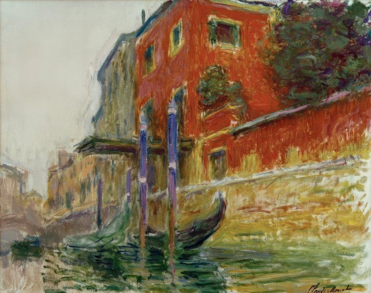 Het rode huis, schets door Claude Monet