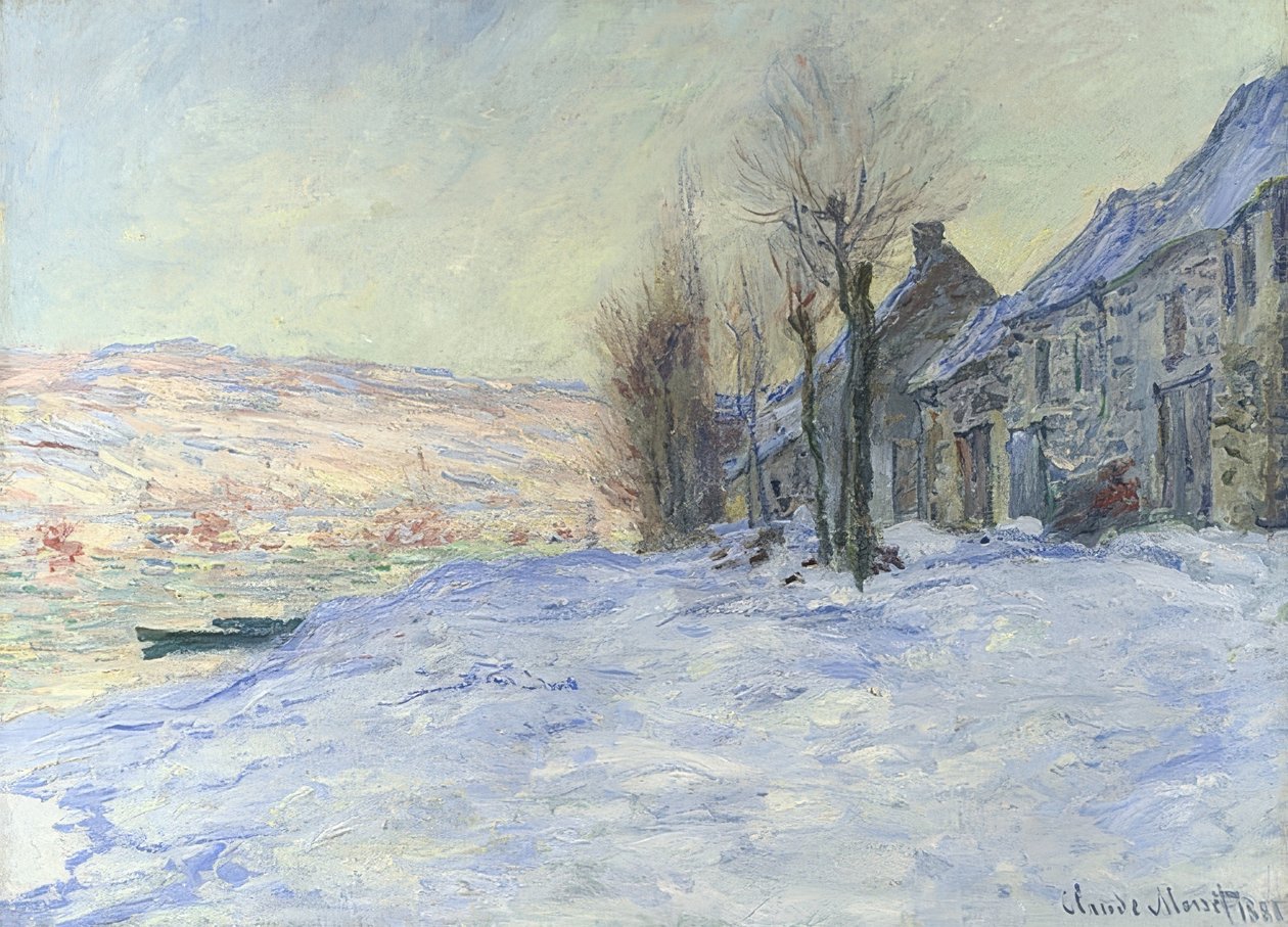 Lavacourt onder sneeuw door Claude Monet