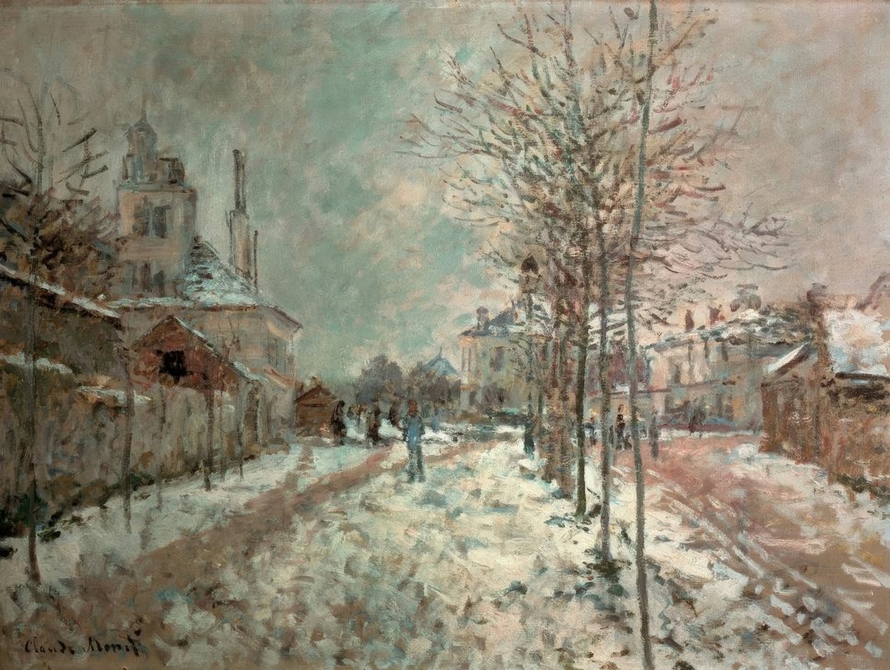De Boulevard de Pontoise in Argenteuil, sneeuw door Claude Monet