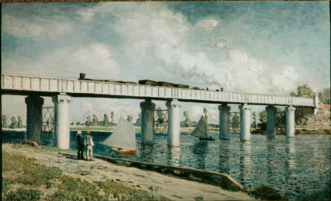 De Spoorbrug bij Argenteuil door Claude Monet