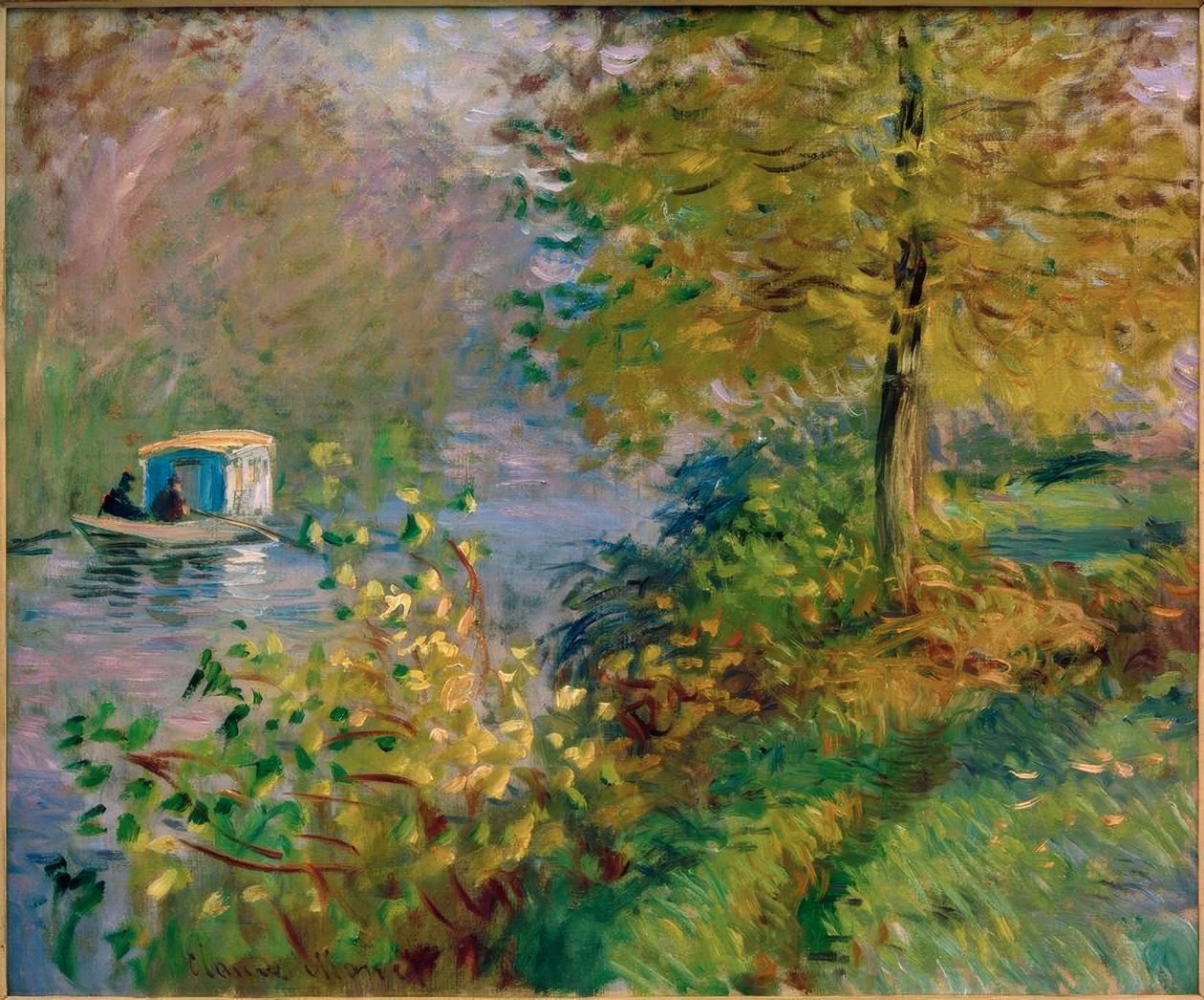 Het bootatelier door Claude Monet