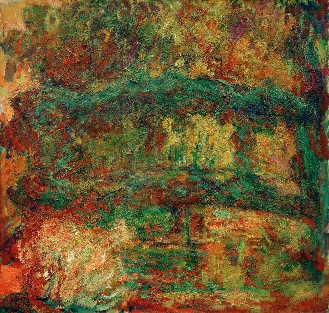 De Japanse brug (Nymphéas, de Japanse brug) door Claude Monet