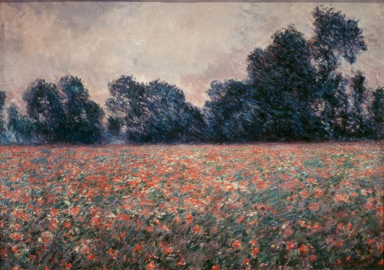 De klaprozen in Giverny door Claude Monet