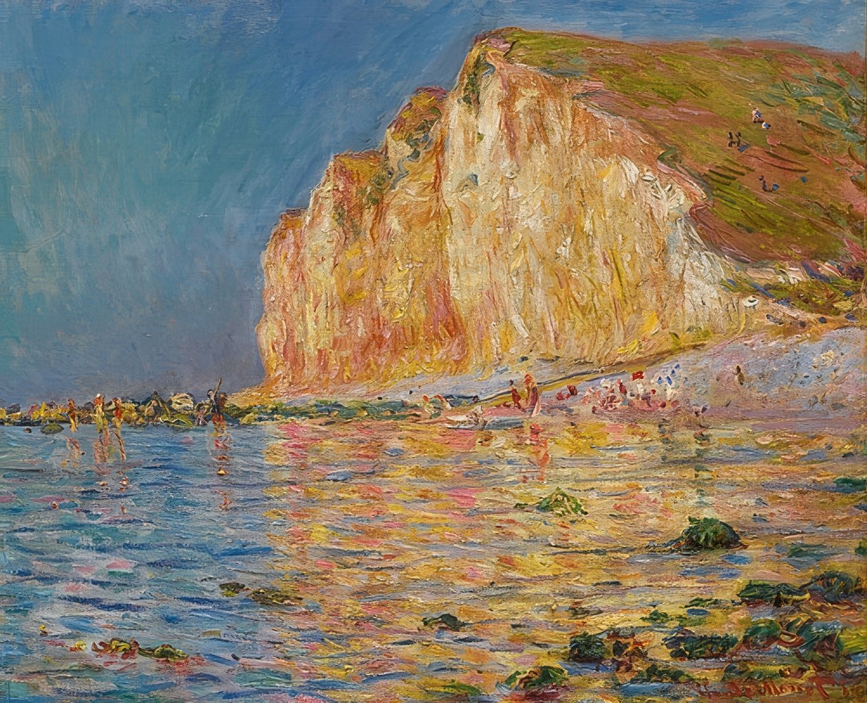 Les Petites-Dalles bij eb door Claude Monet