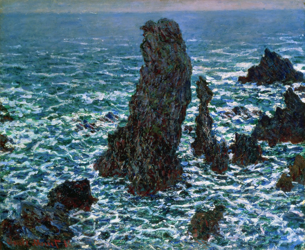 Les Pyramides bij Port-Coton, Belle-Ile-en-Mer, 1886 door Claude Monet