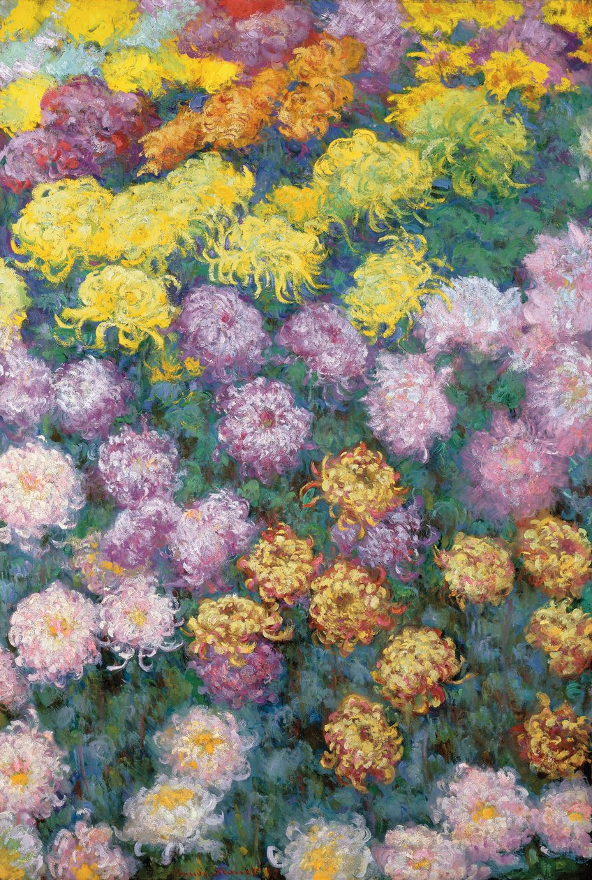 Chrysantenmassief door Claude Monet