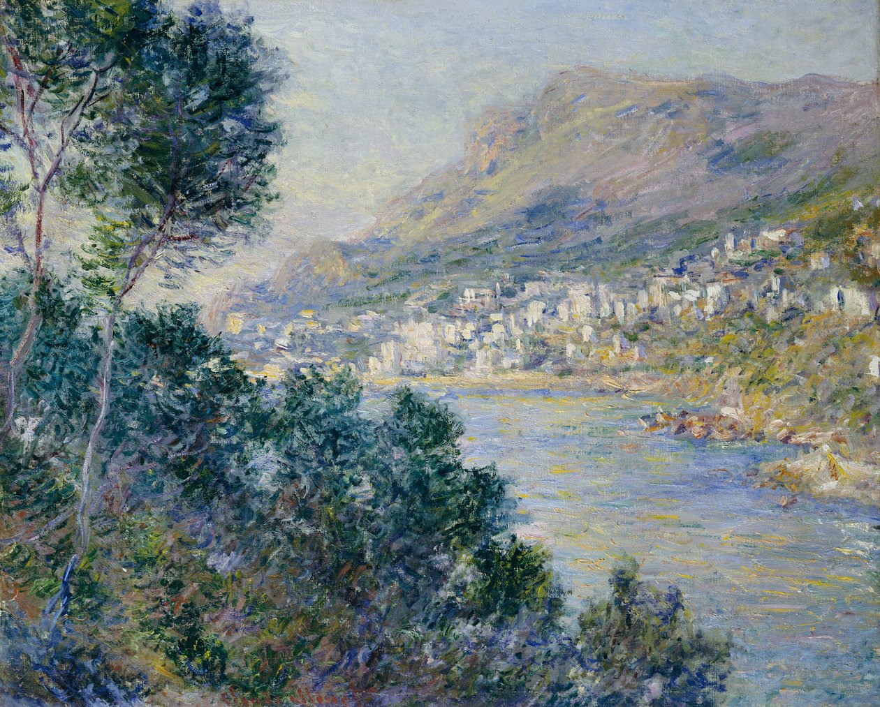 Monte Carlo, Uitzicht op Cap Martin door Claude Monet