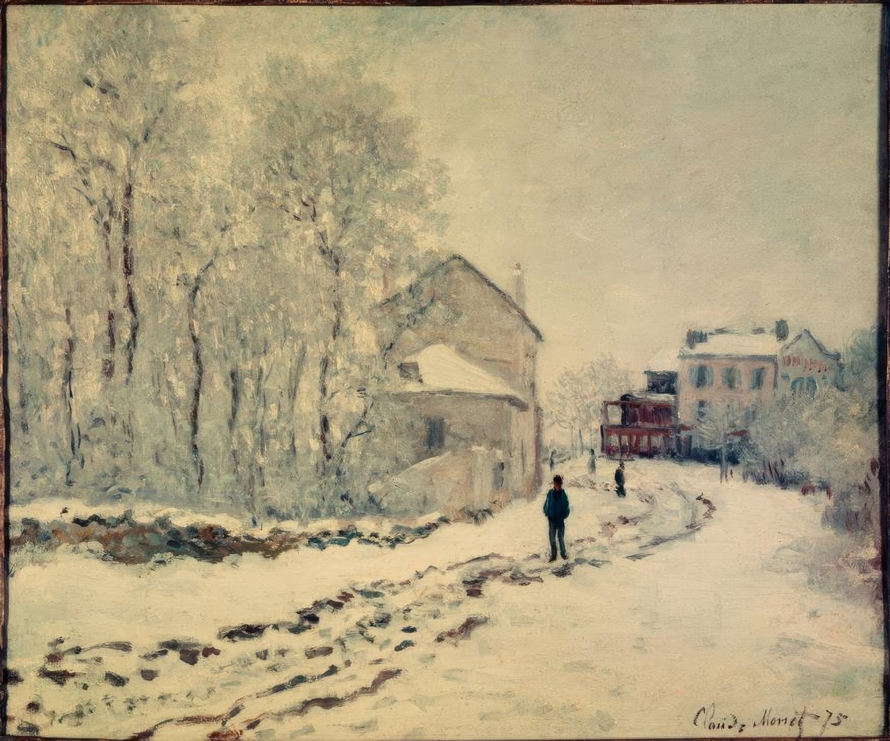 Sneeuw in Argenteuil door Claude Monet