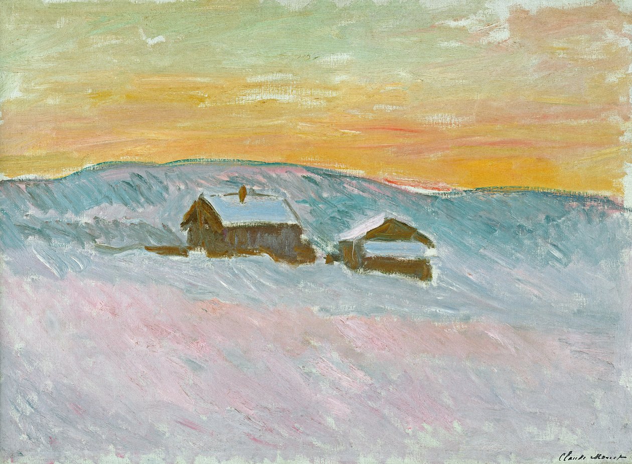 Noors Landschap, Blauwe Huizen, 1895 door Claude Monet