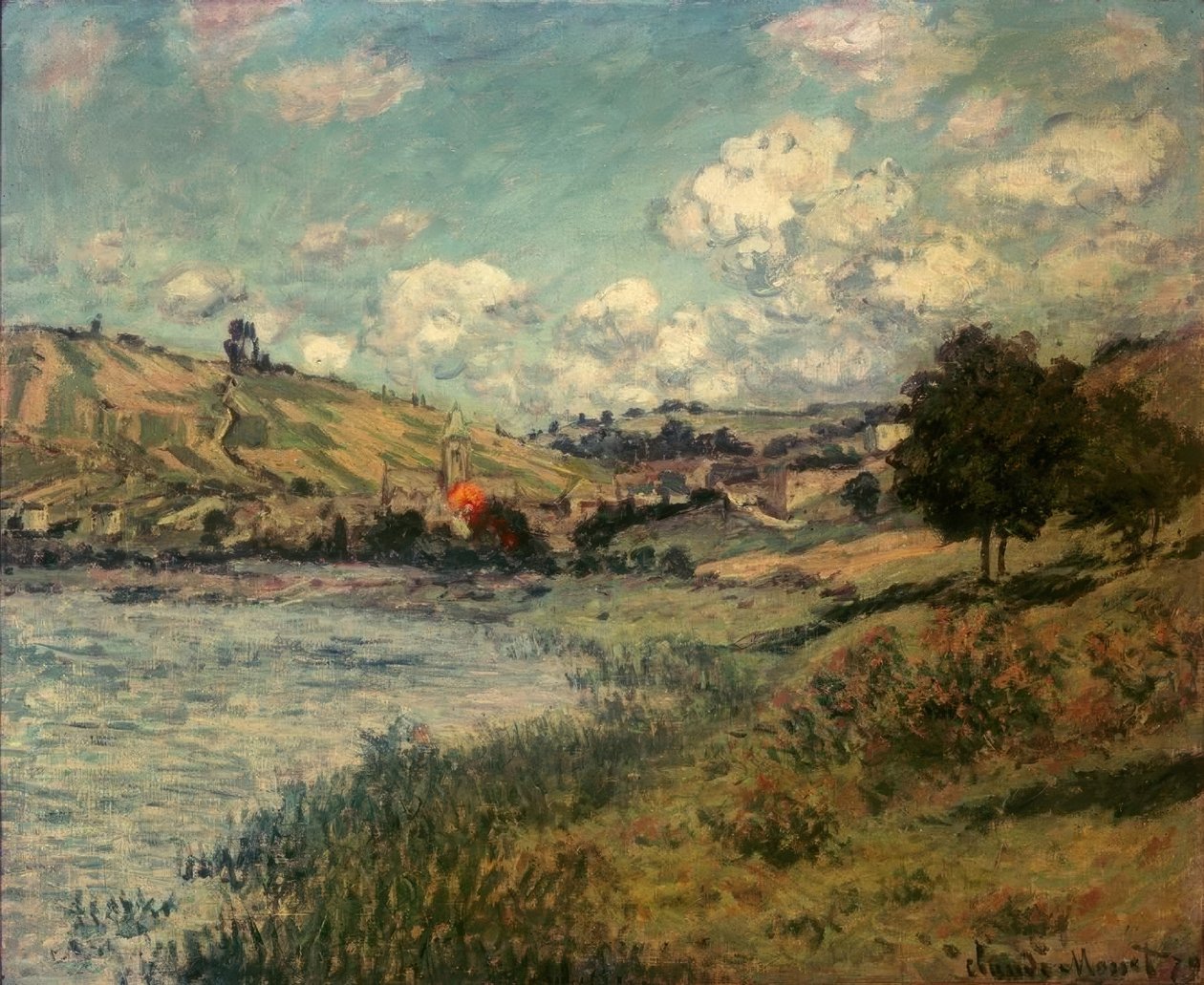 Landschap, Vétheuil door Claude Monet