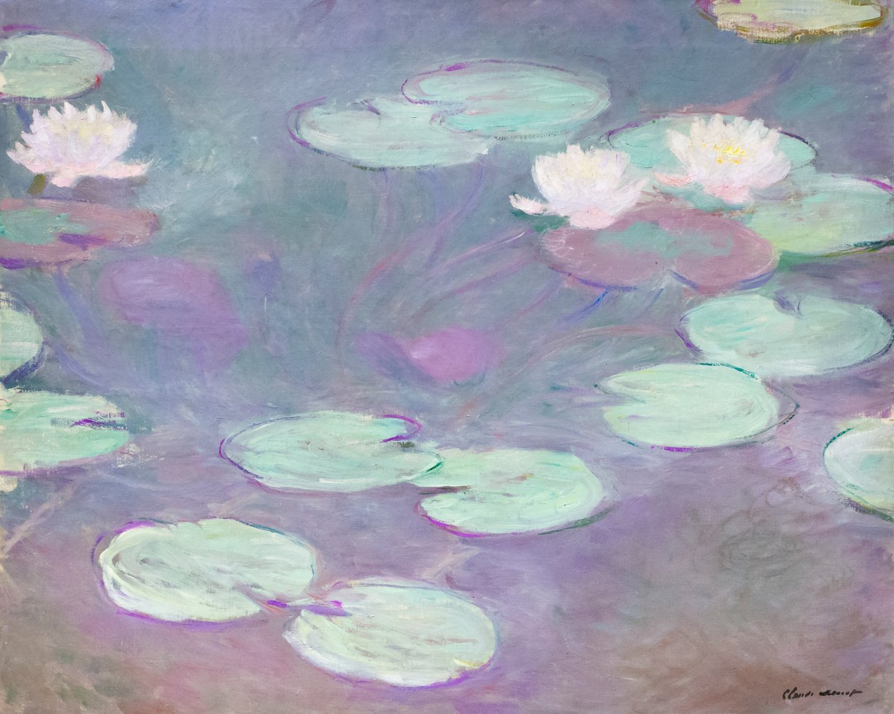 Roze waterlelies, Claude Monet door Claude Monet