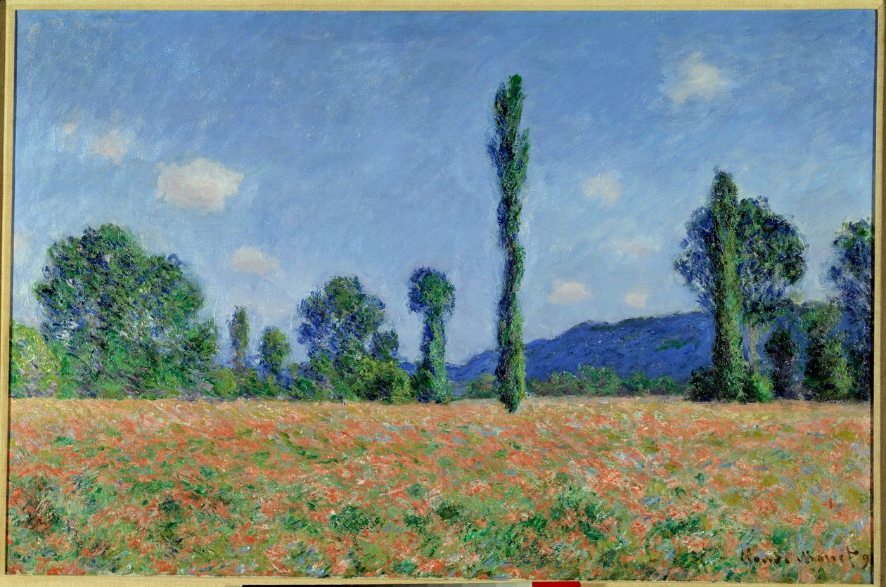 Klaprozenveld, 1890 door Claude Monet