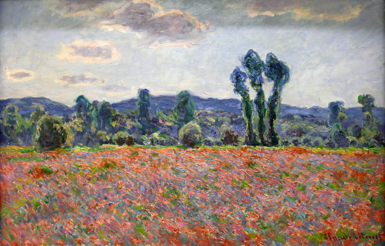 Klaprozenveld, 1887 door Claude Monet